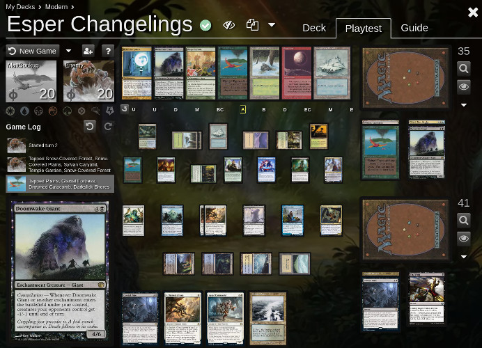 Screenshot of Playtesting Against Another Deck