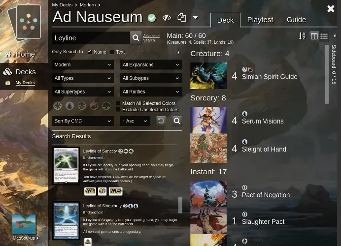 Advanced Card Search Screenshot
